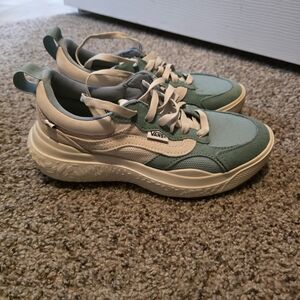 Vans Women's Teal and White Sneakers